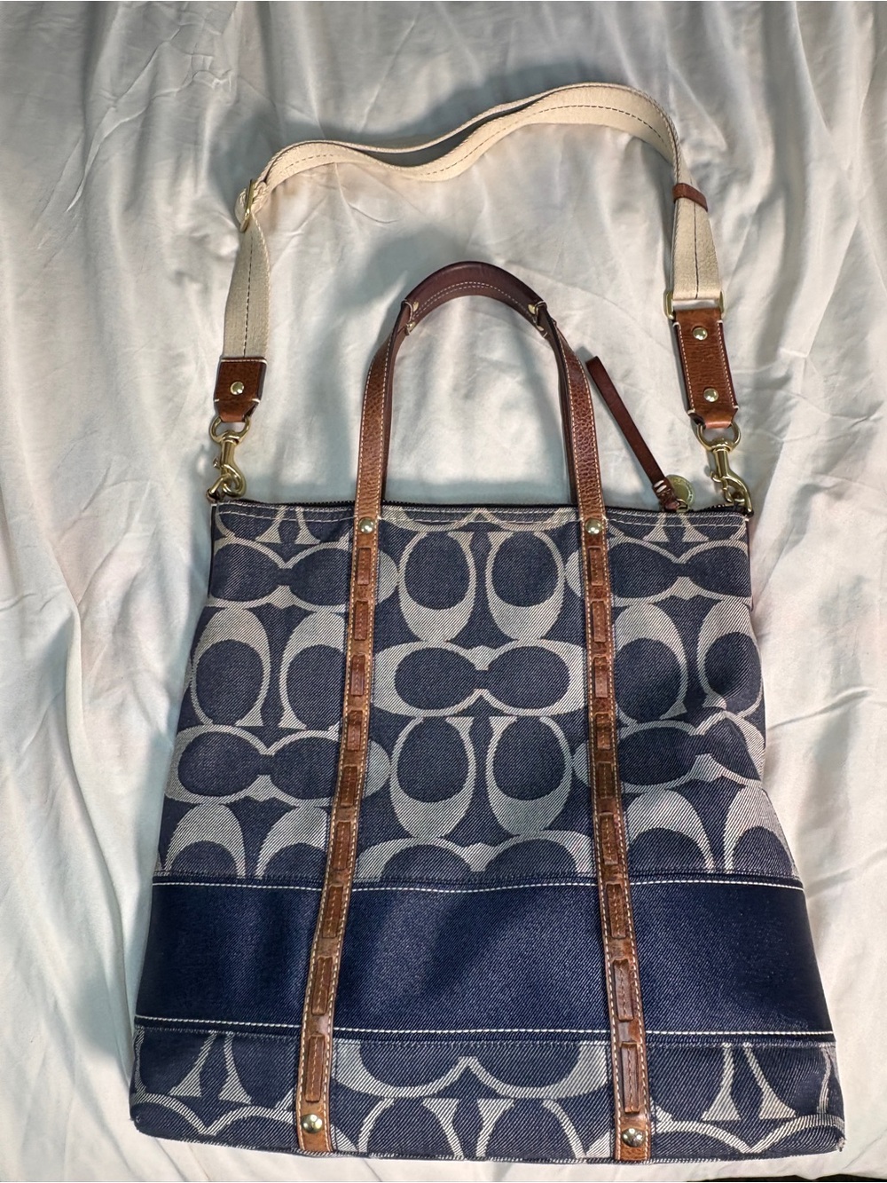 Coach Signature Denim Tote Bag